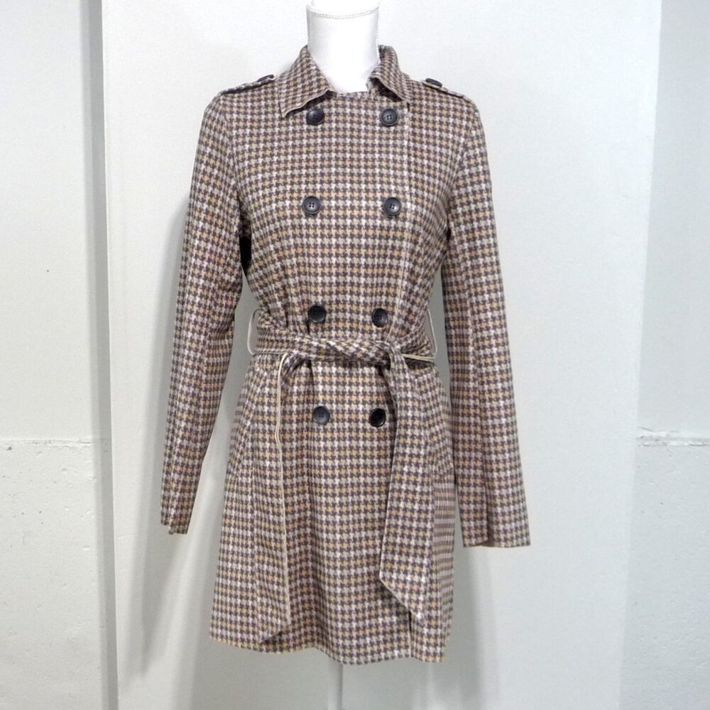 ANTHRO SOLITAIRE FAUX SUEDE TRENCH COAT SMALL